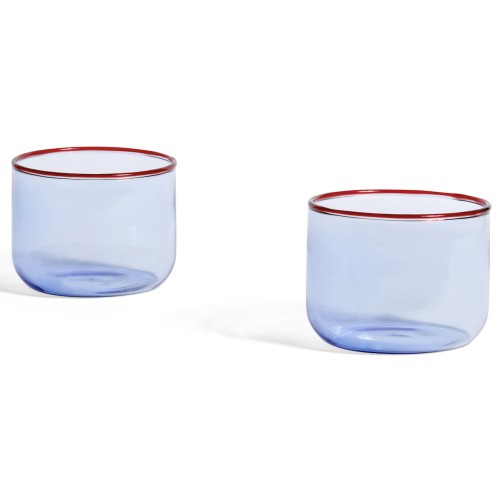 ÉPUISÉ - set de 2 verres 200ml Bleu clair et rouge – Tint - HAY