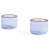 SOLD OUT - 200ml set of 2 glasses Light blue and red – Tint - HAY