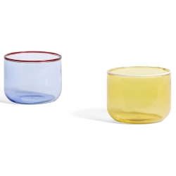 ÉPUISÉ - set de 2 verres 200ml Bleu clair et rouge – Tint - HAY