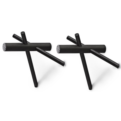 Sticks hooks set of 2 - Black - Normann Copenhagen