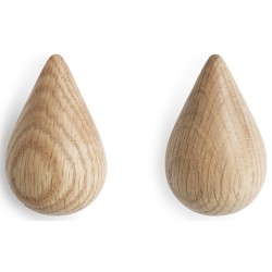 Set of 2 Dropit hooks small - Oak - Normann Copenhagen