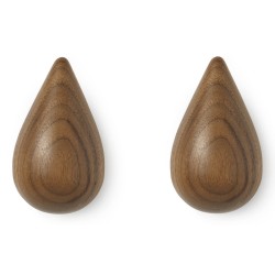 Set of 2 Dropit hooks small - Walnut - Normann Copenhagen