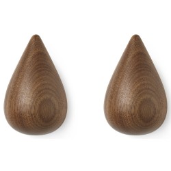 Set of 2 Dropit hooks large - Walnut - Normann Copenhagen