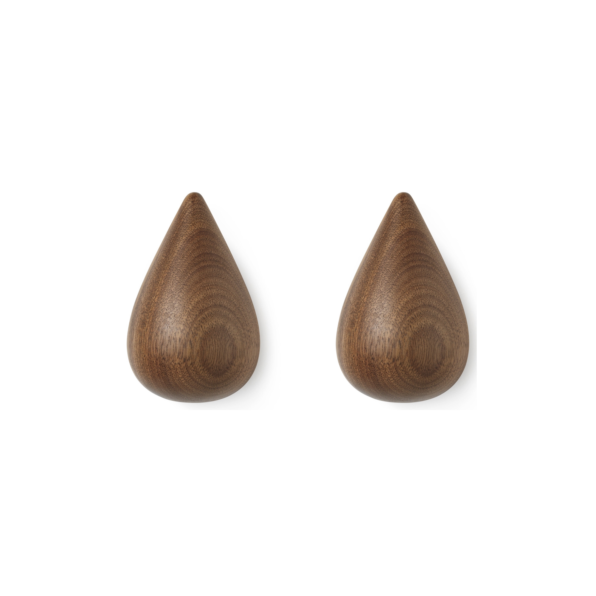 Set of 2 Dropit hooks large - Walnut - Normann Copenhagen