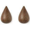 Set of 2 Dropit hooks large - Walnut - Normann Copenhagen