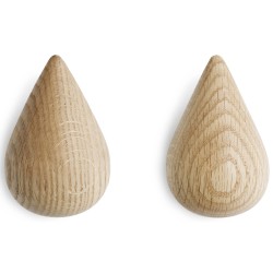 Set of 2 Dropit hooks large - Oak - Normann Copenhagen