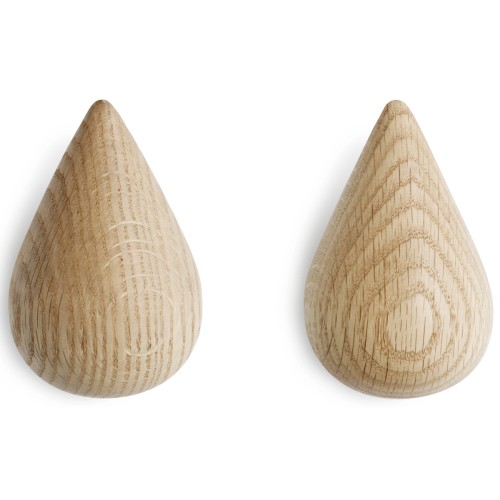 Set of 2 Dropit hooks large - Oak - Normann Copenhagen