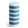 SOLD OUT Column candle small - light grey, blue and green - HAY