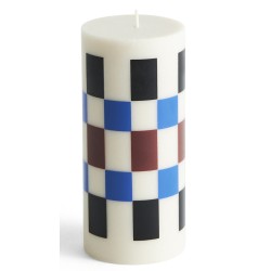 Column candle small - off-white, brown, black and blue - HAY