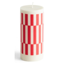 EPUISE - bougie Column petite - blanc-cassé et rouge - HAY