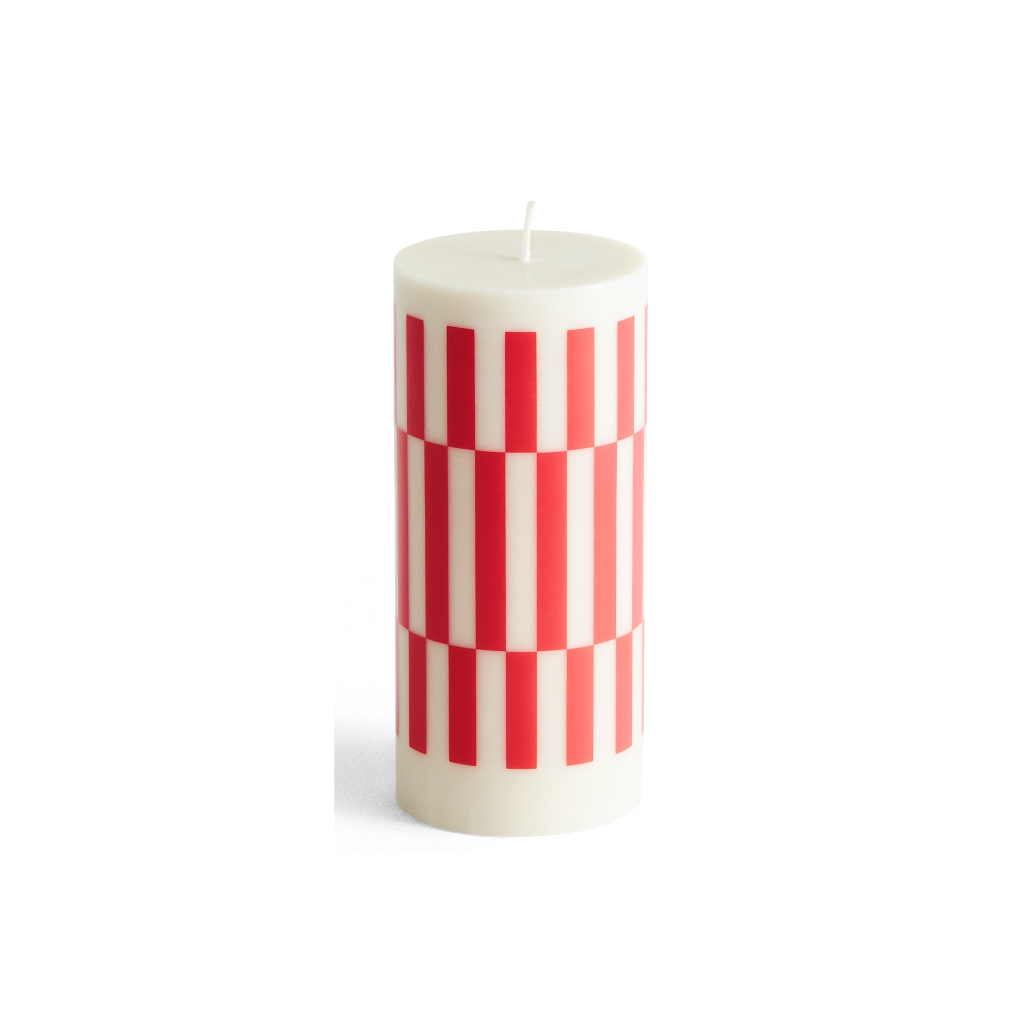 SOLD OUT - Column candle small - off-white and red - HAY