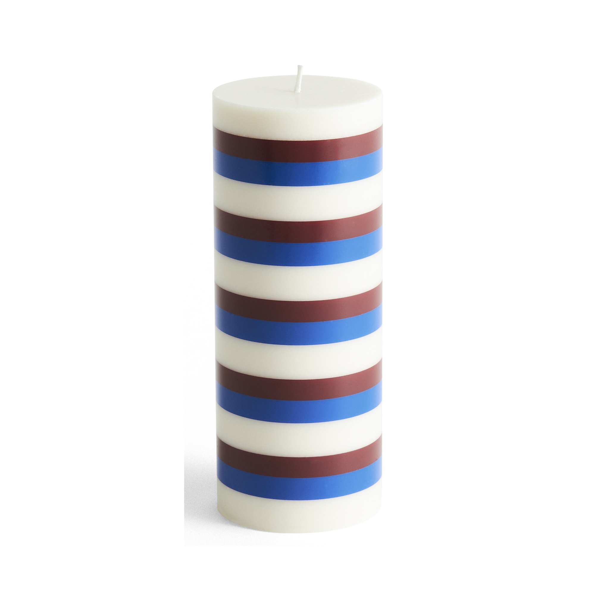 bougie Column moyenne - blanc-cassé, marron et bleu - HAY