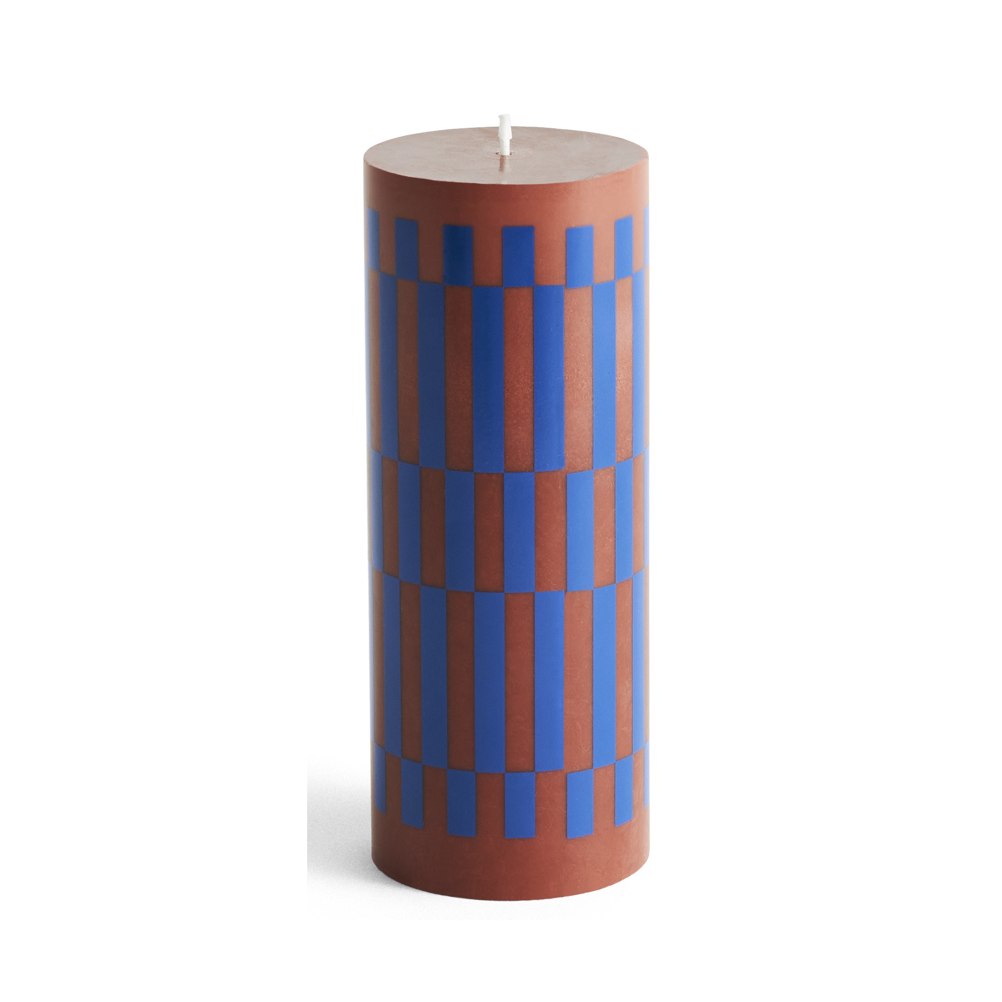 SOLD OUT - Column candle medium - brown and blue - HAY