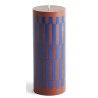 SOLD OUT - Column candle medium - brown and blue - HAY