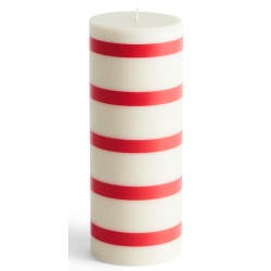 SOLD OUT - Column candle medium - off-white and red - HAY