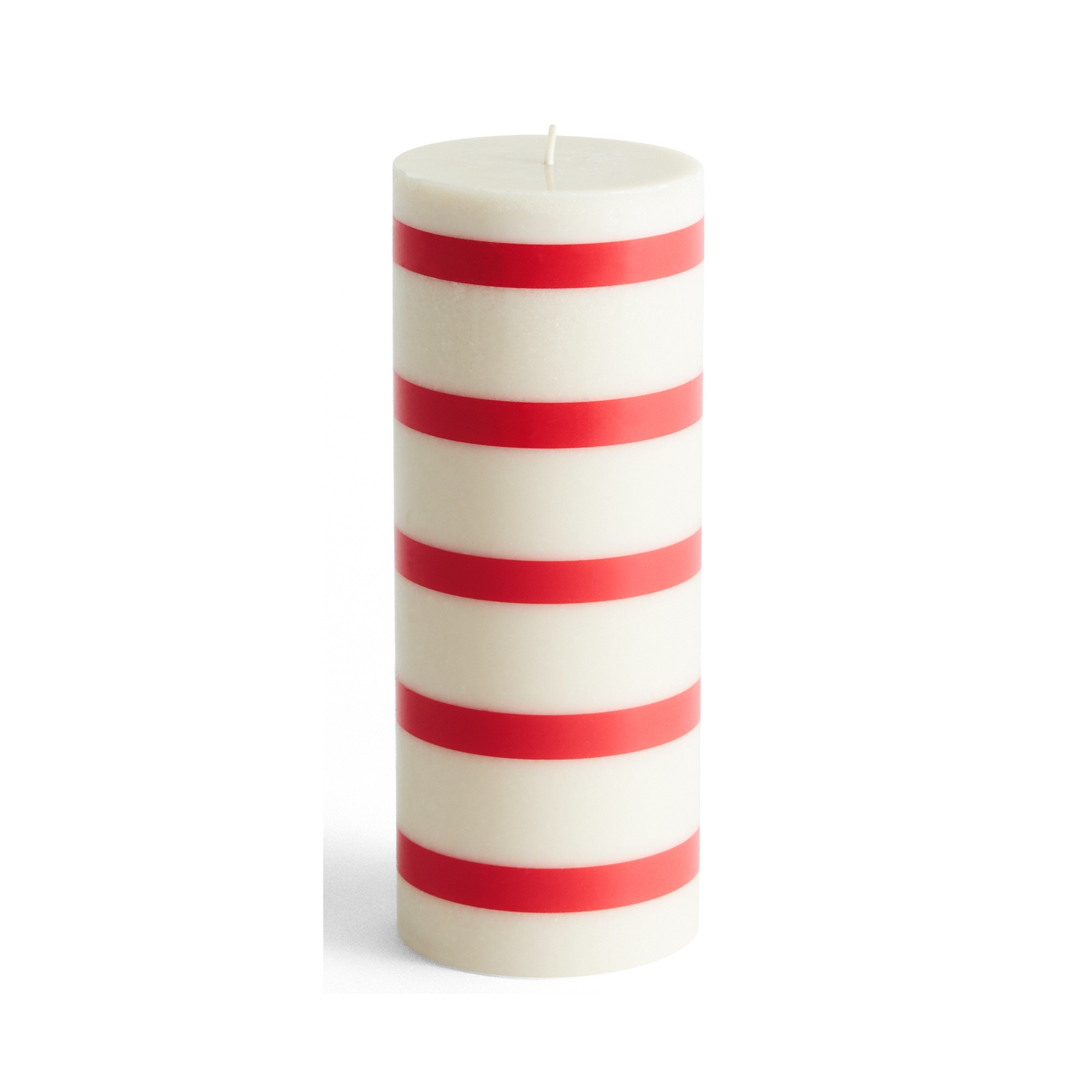 SOLD OUT - Column candle medium - off-white and red - HAY