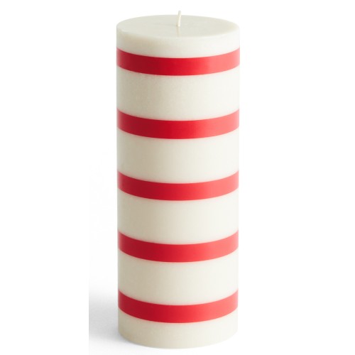 SOLD OUT - Column candle medium - off-white and red - HAY