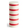 SOLD OUT - Column candle medium - off-white and red - HAY