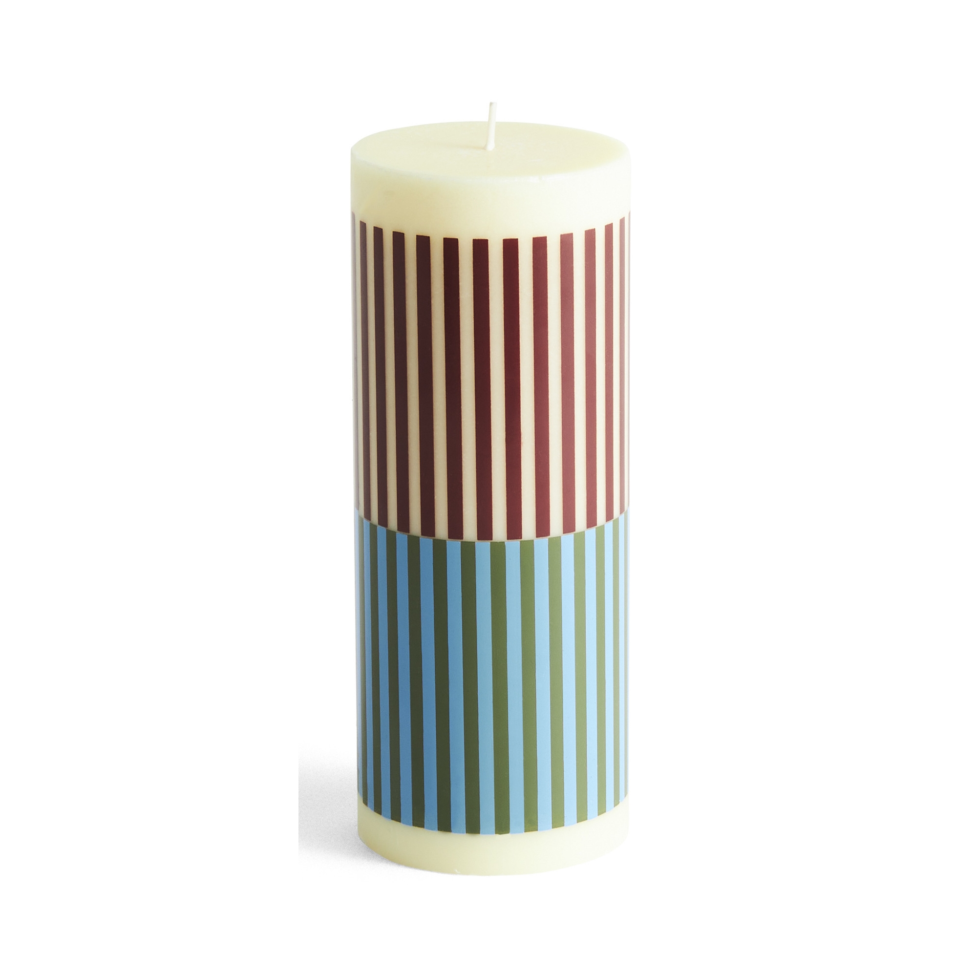 EPUISE - bougie Column moyenne - jaune, marron, bleu clair et vert militaire - HAY