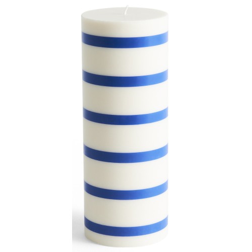 SOLD OUT - Column candle large - off-white and blue - HAY