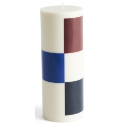 Column candle large - off-white, brown, black and blue - HAY