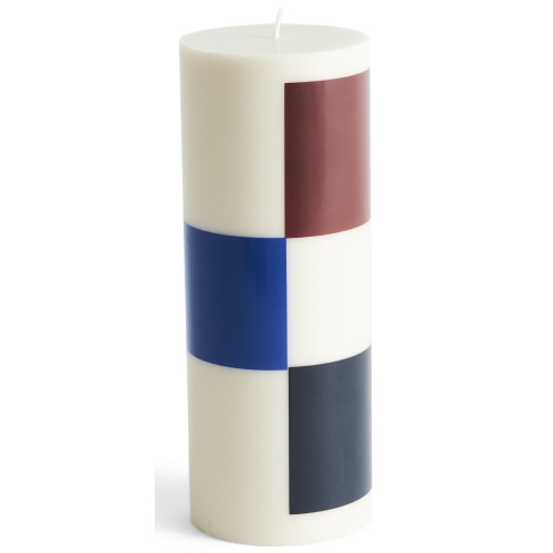 bougie Column grande - blanc-cassé, marron, noir et bleu - HAY