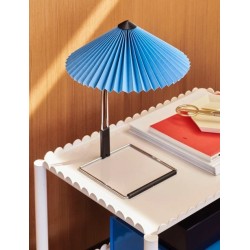 Lampe de table Matin – Ø30 x H38 cm – Placid blue / Base miroir - HAY