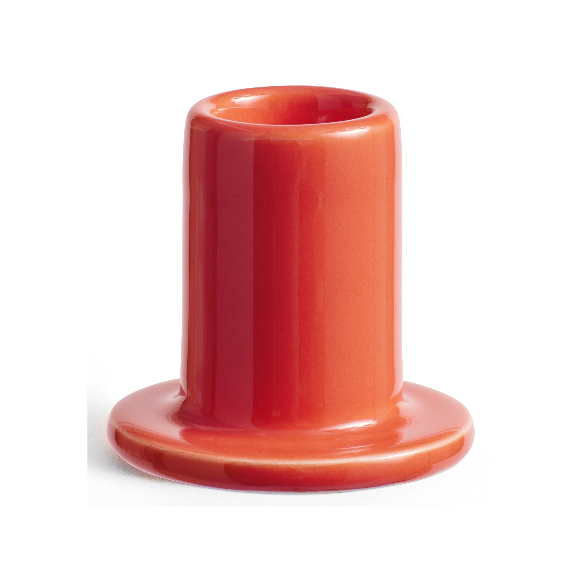 Tube candleholder small - warm red - HAY