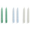 Twist candles set of 6 - green light, blue light and grey - HAY