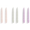 set de 6 bougies Twist - rose poudre, gris clair et lila - HAY