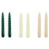 set de 6 bougies Twist - vert, agrume et beige - HAY