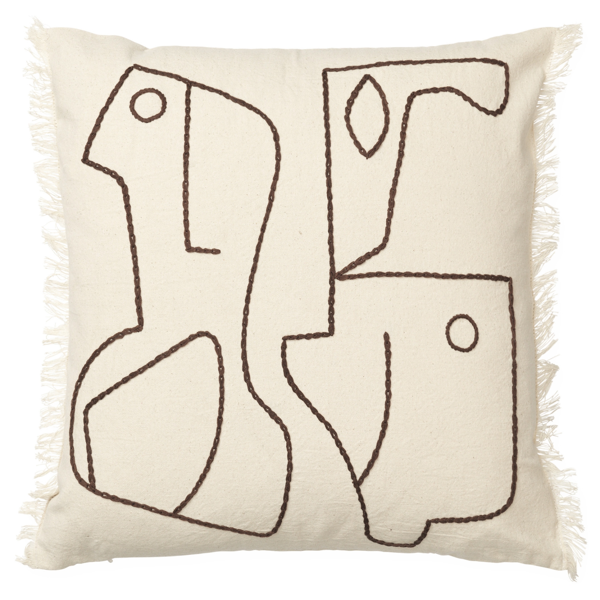 Figure Cushion cover - off-white / coffee - Ferm Living