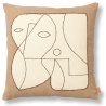 Housse de coussin Figure - taupe foncé / blanc cassé - Ferm Living