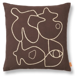 Housse de coussin Figure - café / sable - Ferm Living