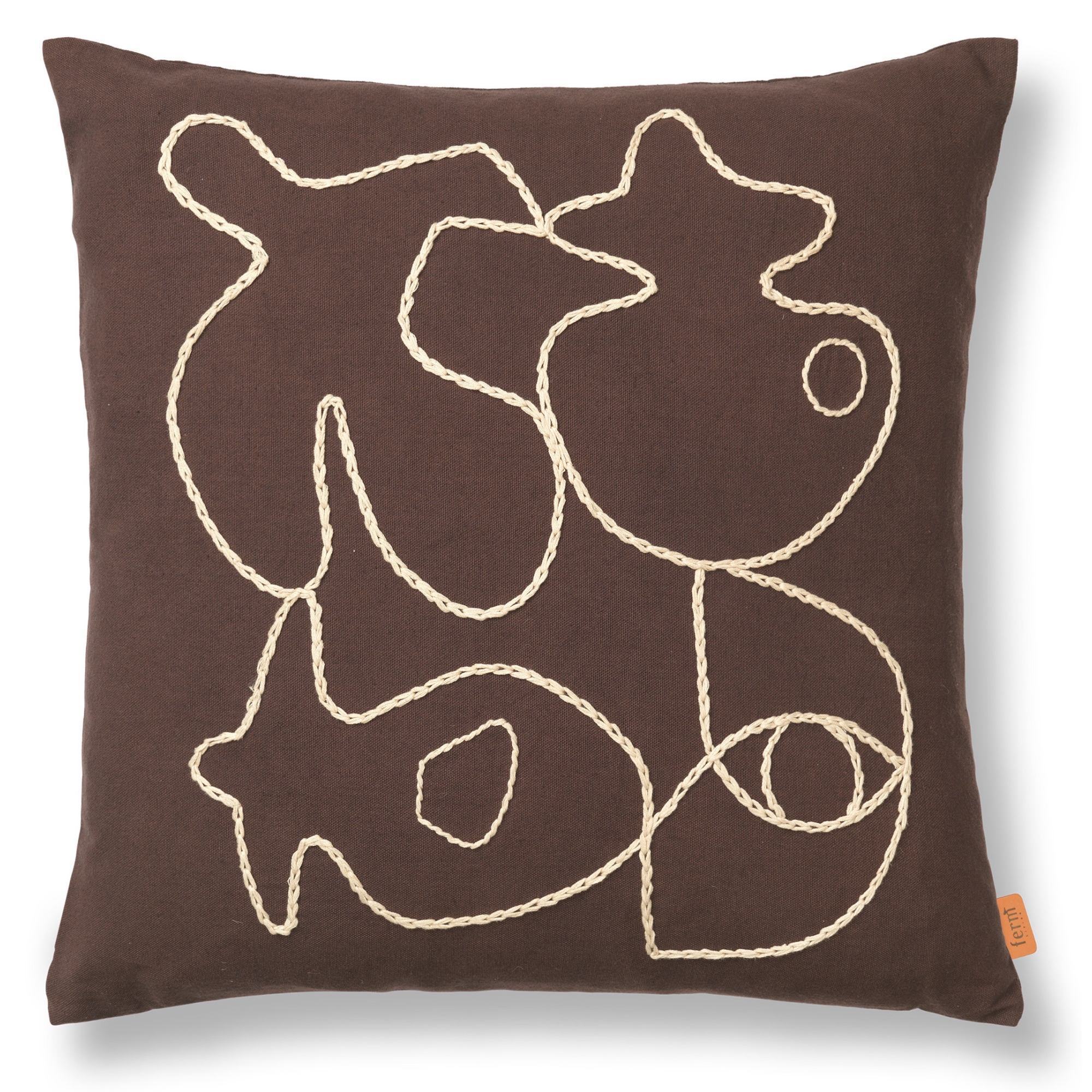 Housse de coussin Figure - café / sable - Ferm Living