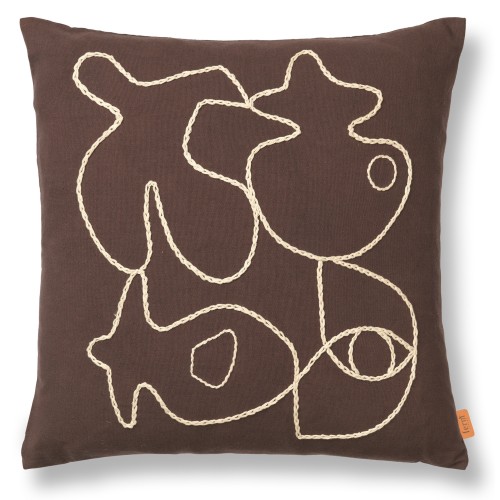 Figure Cushion cover - coffee / sand - Ferm Living