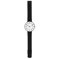 Ø40mm - black mesh strap / white dial / brushed steel bezel - Station watch