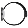 Ø34mm - bracelet maille noir / fond blanc / cadre métal brossé - montre Station