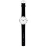 City Hall watch - Ø40mm - brushed steel/white, black leather strap