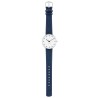 City Hall watch - Ø34mm - brushed steel bezel/white, navy blue leather