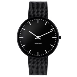 Montre City Hall - Ø40mm - noir/noir, bracelet maille noir