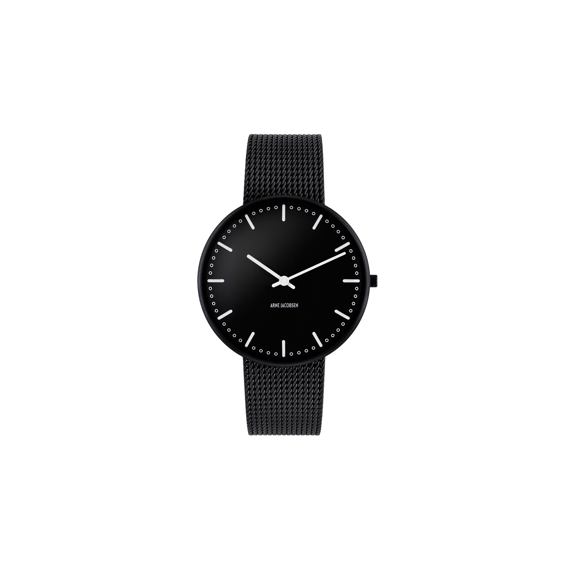 Montre City Hall - Ø40mm - noir/noir, bracelet maille noir