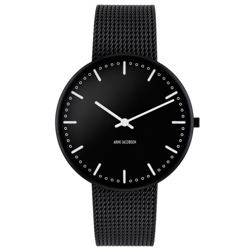 City Hall watch - Ø40mm - black/black, black mesh strap