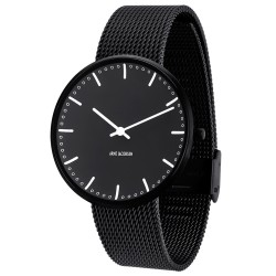 Montre City Hall - Ø40mm - noir/noir, bracelet maille noir