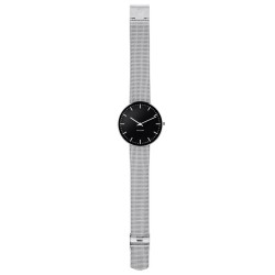 City Hall watch - 40mm - steel/black, steel mesh band