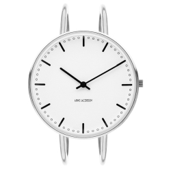 Montre City Hall - Ø34 mm - acier/blanc, bracelet jonc