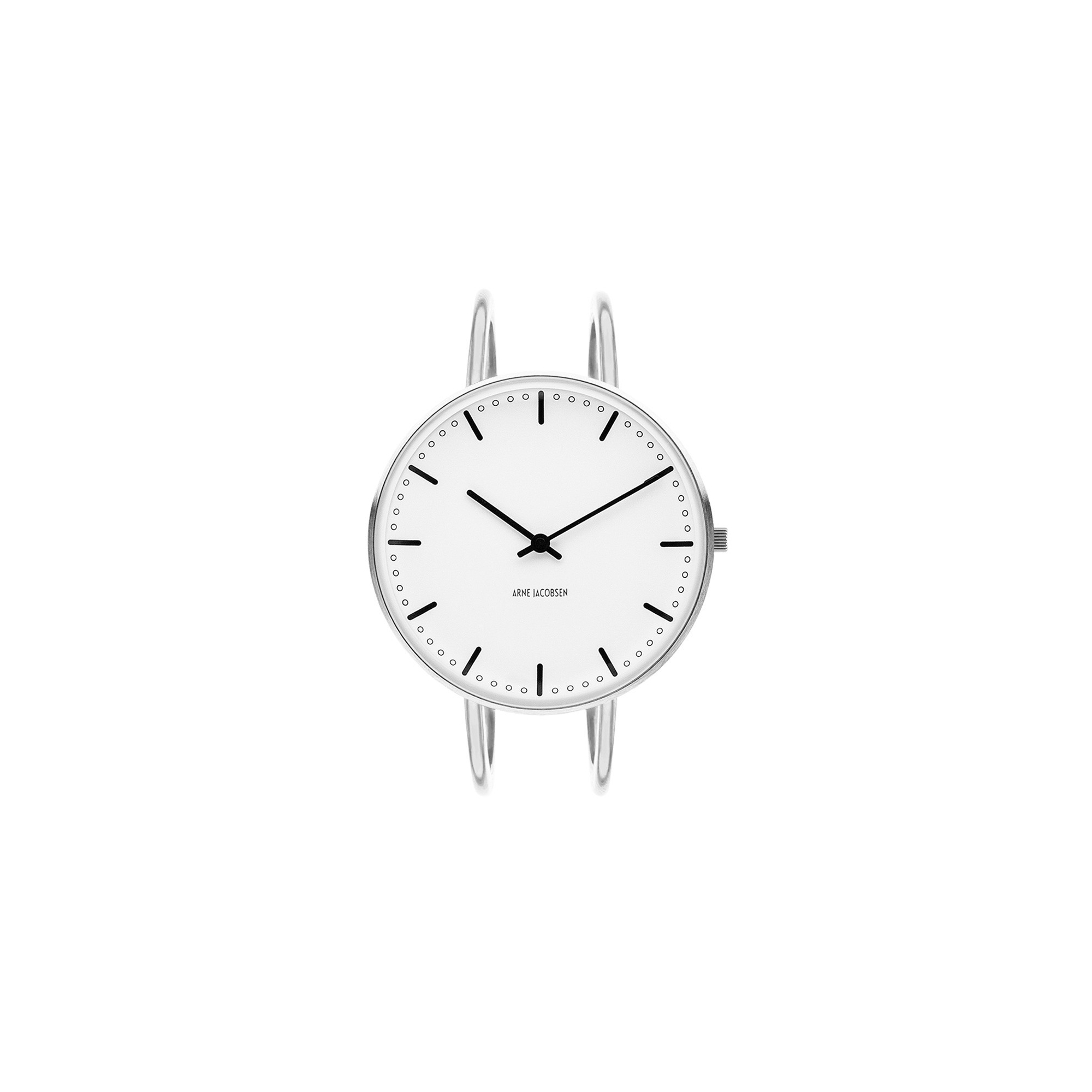 Montre City Hall - Ø34 mm - acier/blanc, bracelet jonc