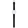 City Hall watch - Ø30mm - brushed steel/white, black leather strap