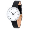 City Hall watch - Ø30mm - brushed steel/white, black leather strap