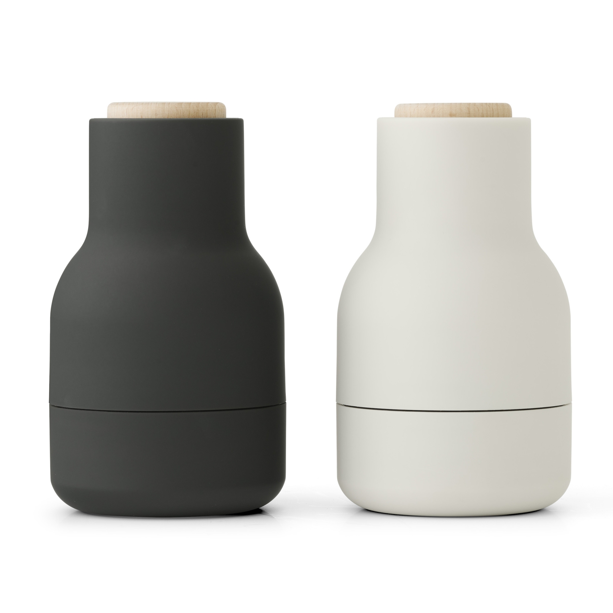 ash, carbon / beech lid - set of 2 Bottle Grinders Small - Audo Copenhagen